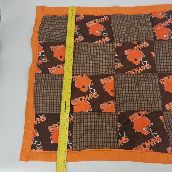 Cleveland Browns Football Small Handmade Quilt Blanket 24" x 26" - Picture 2 of 5